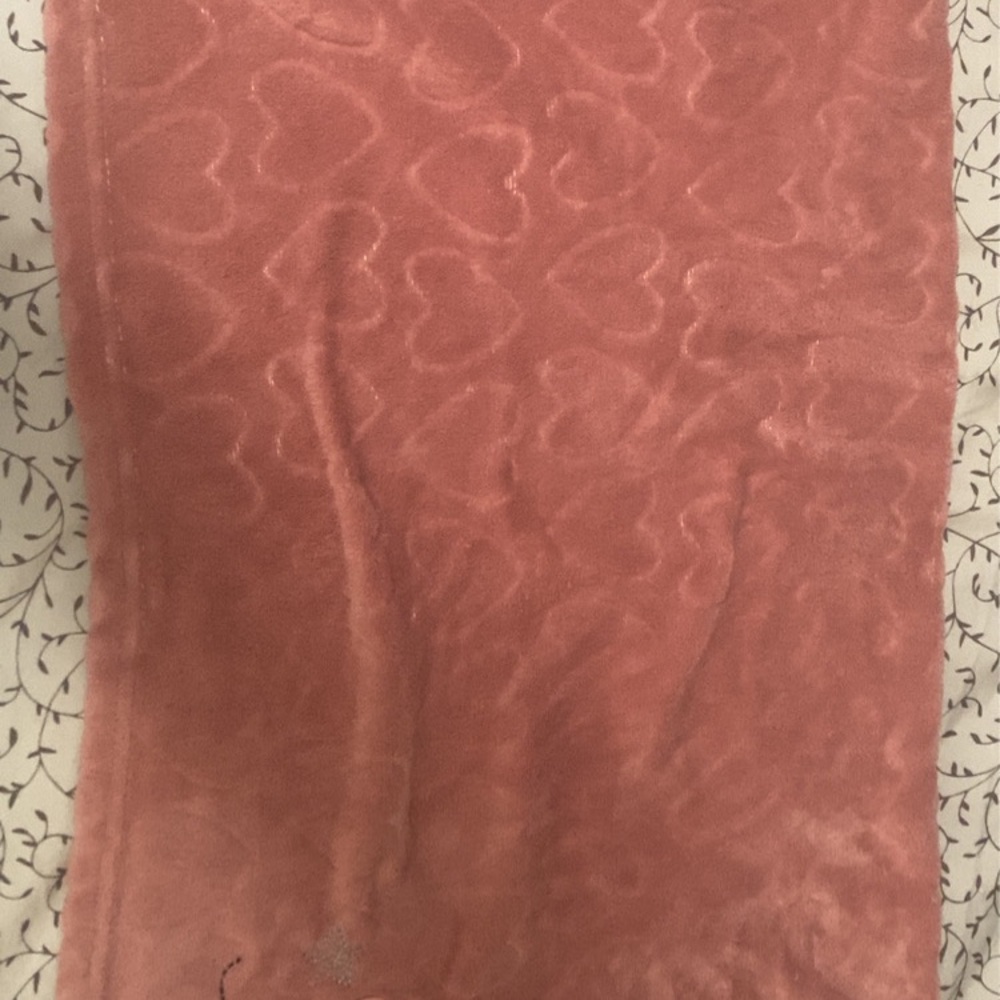 Pink Heart Patterned Blanket